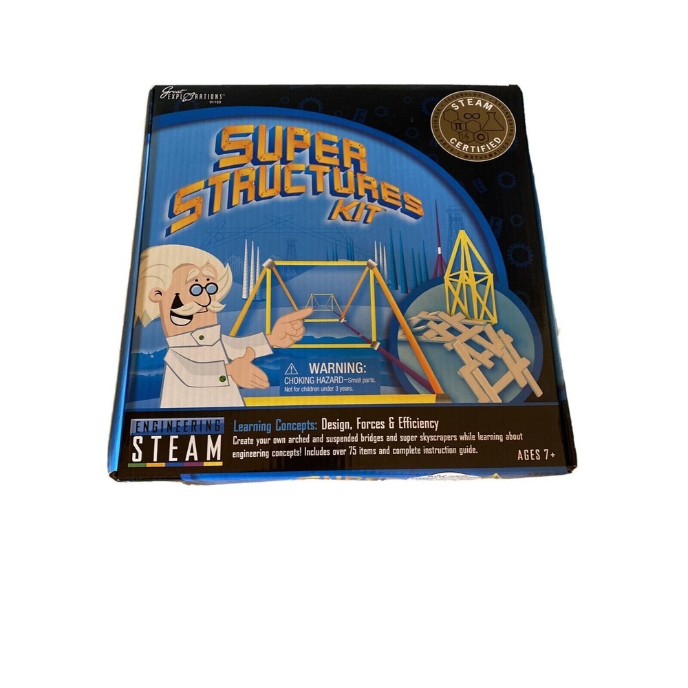 Great Explorations Super Structures Kit Blue STEAM Engineering 01153 Ages 7+ NEW